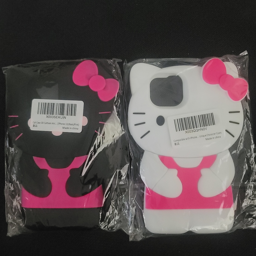Hello Kitty Pink Bow Black and White Phone Cases
